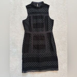 Guess Black Velvet Patterned Dress